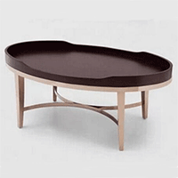 CT-294 Living Room Furniture Oval Shape Wooden Coffee Center Table 