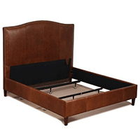 BE-265 Antique Design Leather Simple Design Hotel Use Wooden Bed